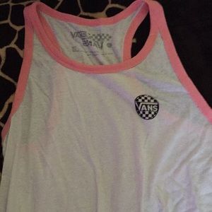 vans pink and white tank top